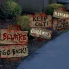 Party City Beware Sign Yard Stakes 3Ct| Yard Stakes & Signs