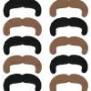 Online Black & Blond 70S Moustaches 10Ct Facial Hair