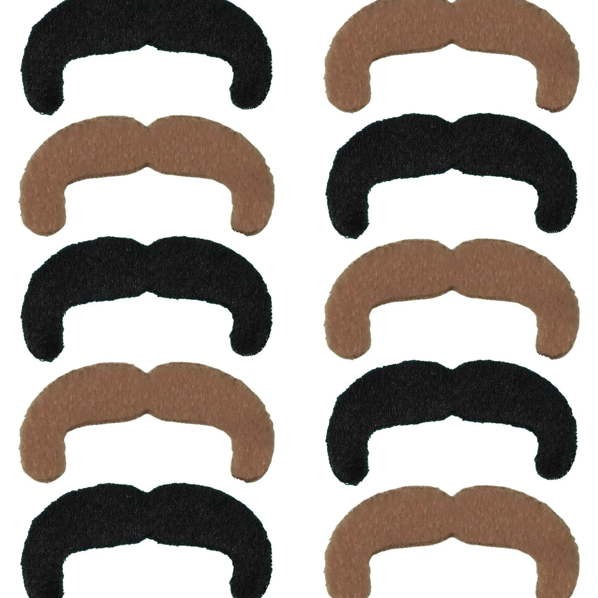 Online Black & Blond 70S Moustaches 10Ct Facial Hair