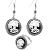 Cheap Black & Bone Earrings & Ring Set Jewelry