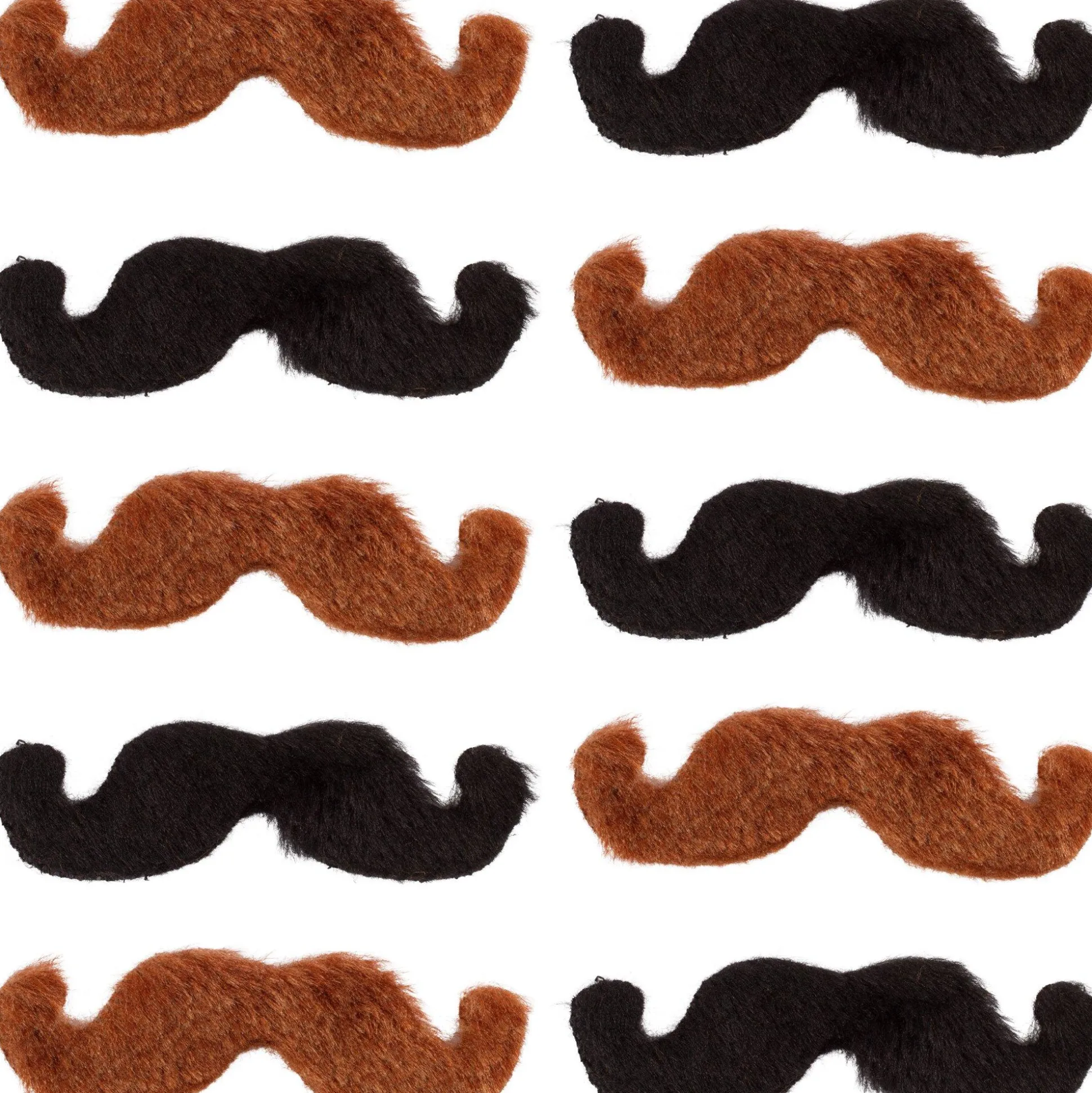 Store Black & Brown Western Moustaches 10Ct Facial Hair