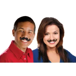 Store Black & Brown Western Moustaches 10Ct Facial Hair