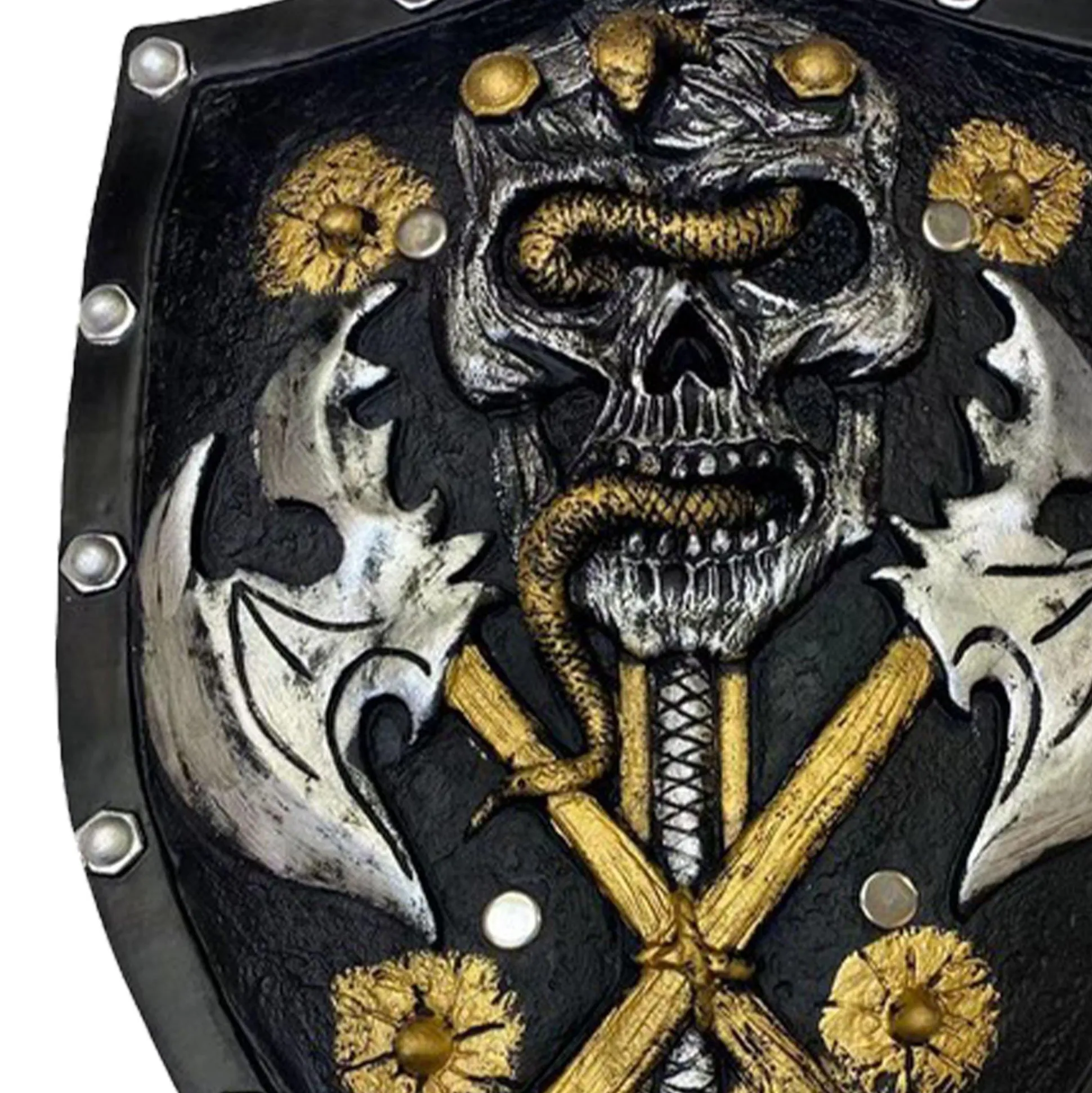 Party City Black & Gold Dark Warrior Shield, 13In X 19In - High-Density Foam Prop| Weapons