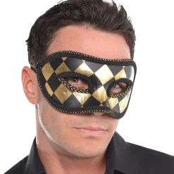 Flash Sale Black & Gold Harlequin Masquerade Mask Masquerade
