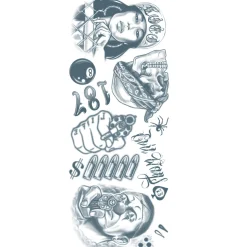 Cheap Black & Gray-Style Thug Temporary Tattoos, 12Pc Makeup