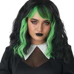 Flash Sale Black & Green Wig Wigs