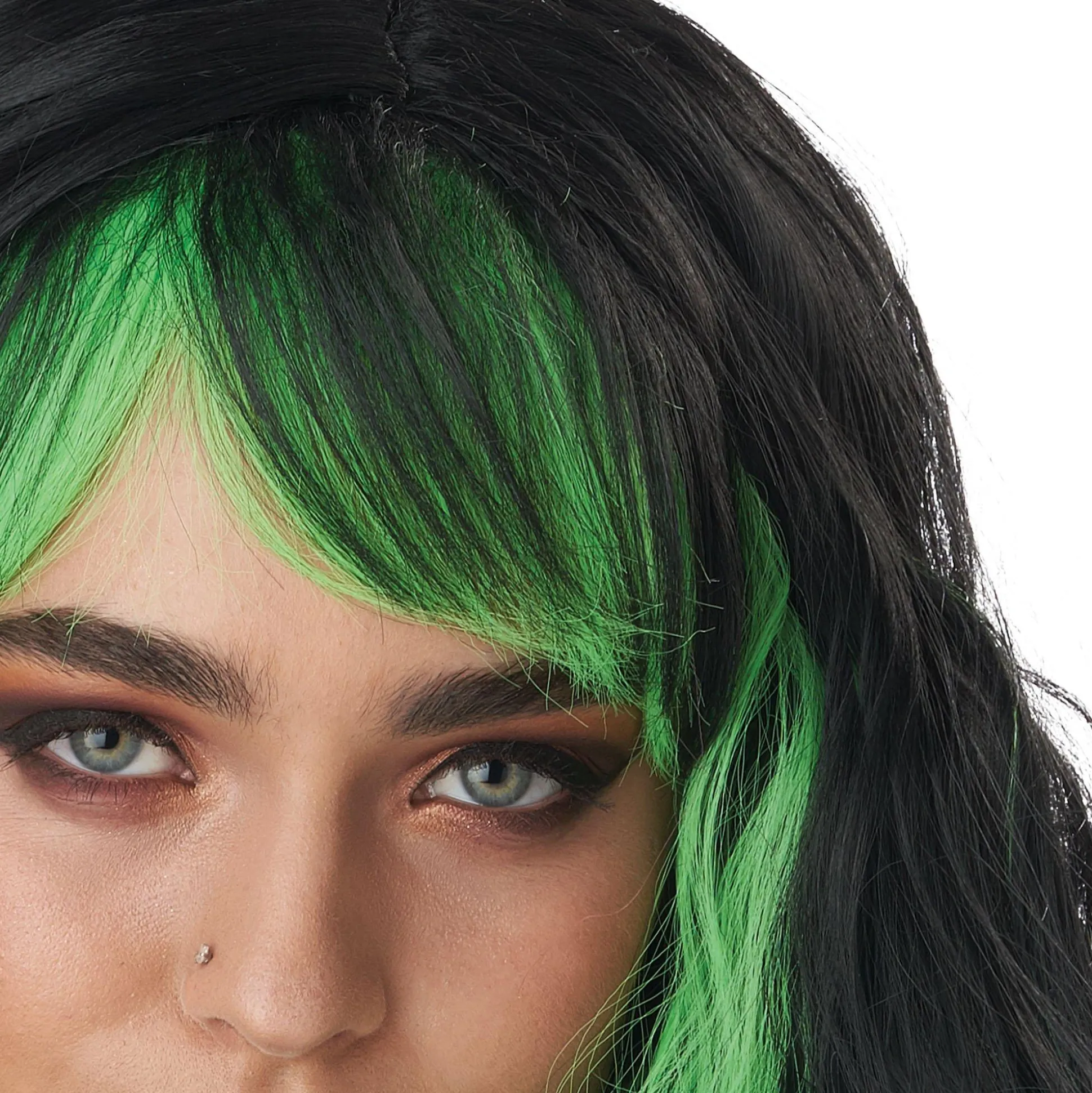 Flash Sale Black & Green Wig Wigs