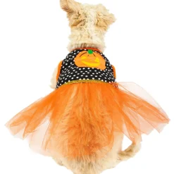 Discount Black & Orange Dot Jack-O'-Lantern Dog Tutu Dress Dog & Pet Costumes