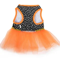 Discount Black & Orange Dot Jack-O'-Lantern Dog Tutu Dress Dog & Pet Costumes