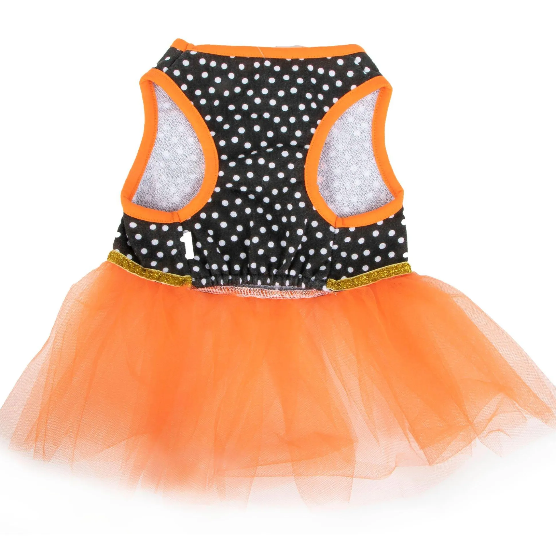Discount Black & Orange Dot Jack-O'-Lantern Dog Tutu Dress Dog & Pet Costumes