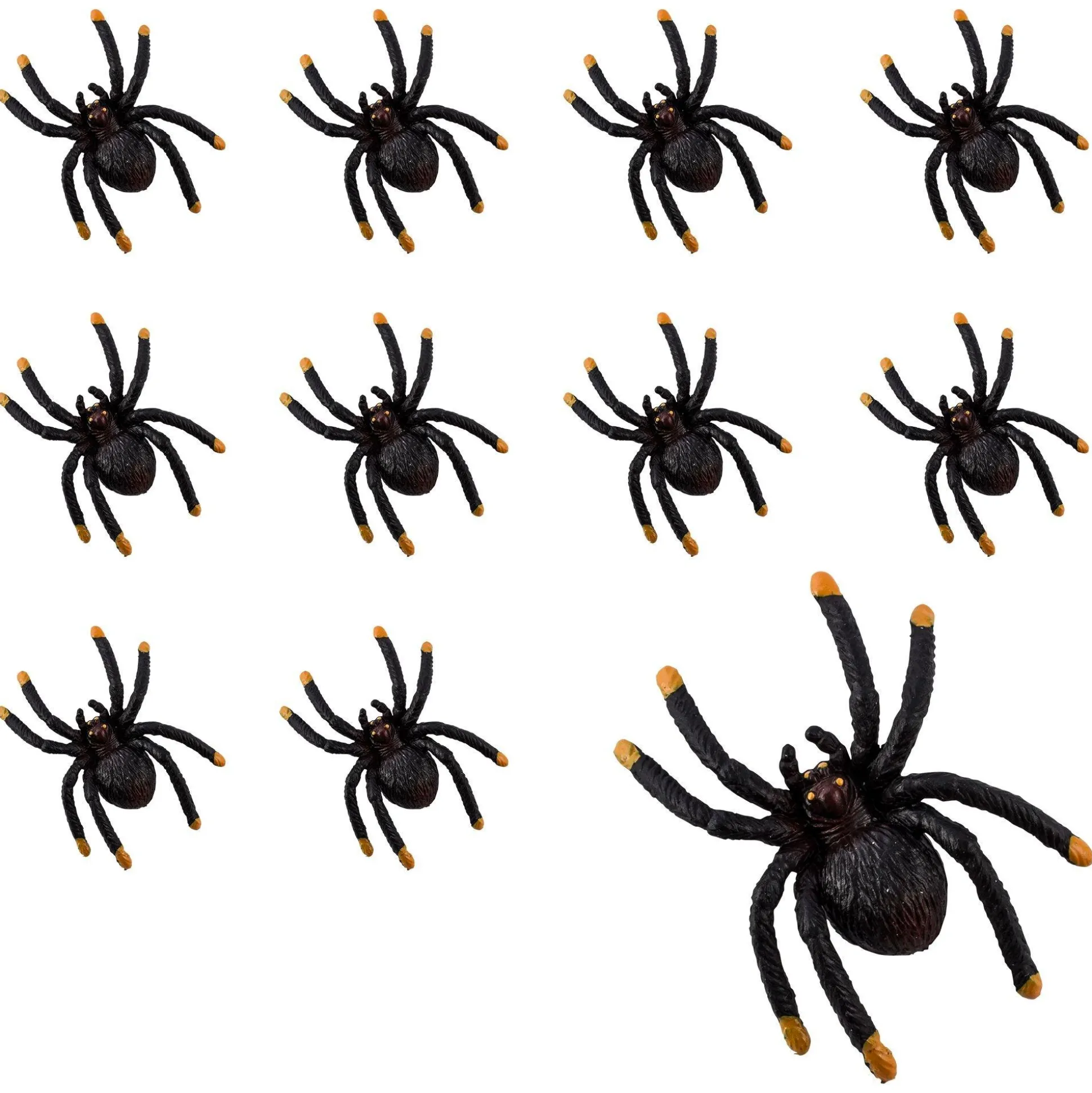 Party City Black & Orange Tip Spiders 36Ct| Favors & Favor Bags