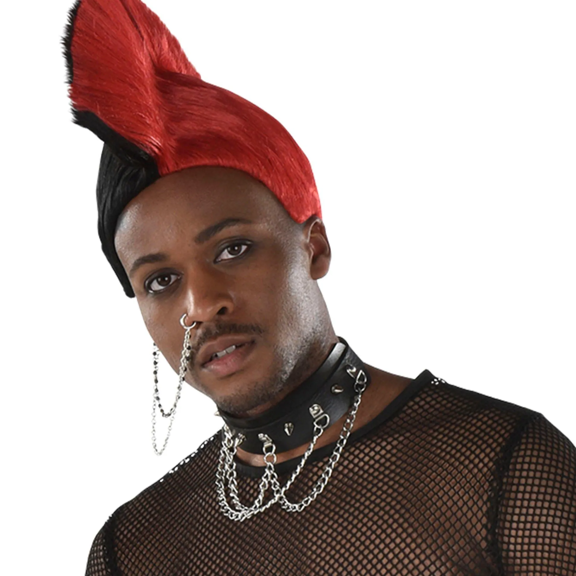 Flash Sale Black & Red Mohawk Wig Wigs