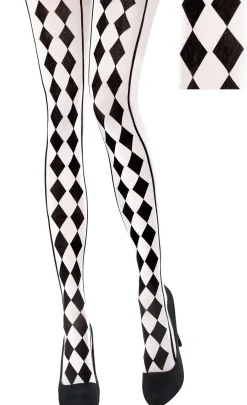 Flash Sale Black & White Harlequin Tights Tights