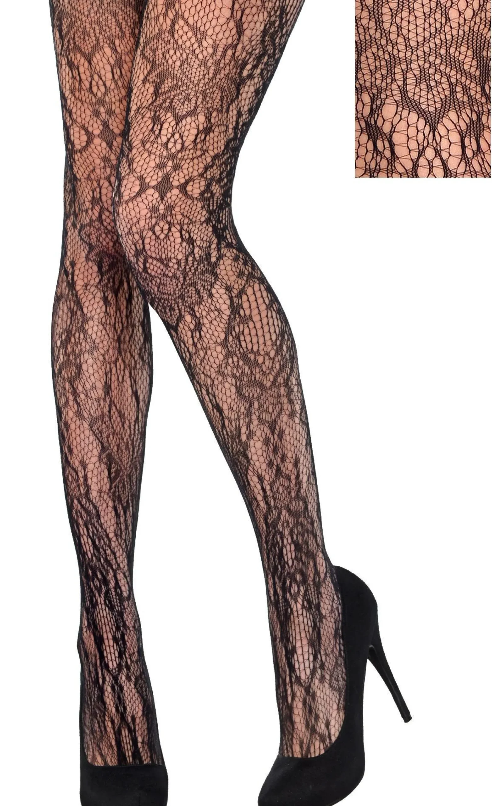 Cheap Black Baroque Lace Stockings Tights