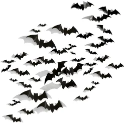Party City Black Bat Paper Cutouts, 50Ct| Window & Wall Décor