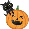 Party City Black Cat & Pumpkin Halloween Foil Balloon, 24In X 29In| Balloons