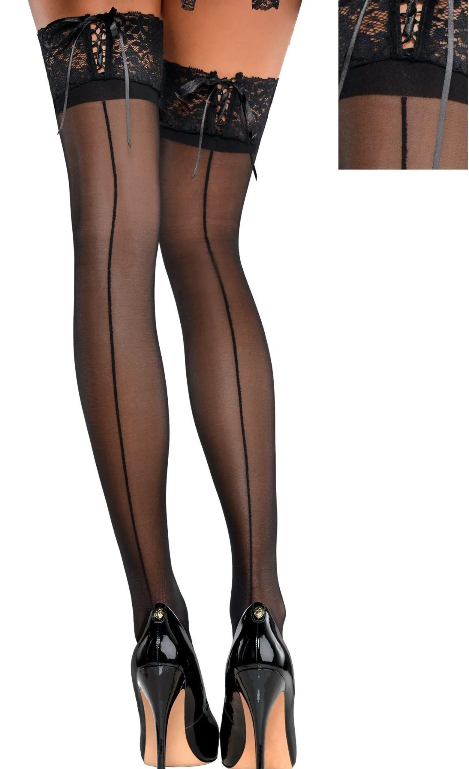 Cheap Black Corset Top Thigh High Stockings Tights