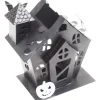 Party City Black Crooked Haunted House Metal Tea Light Candle Holder, 6.5In - Halloween Decoration| Table Décor & Centerpieces