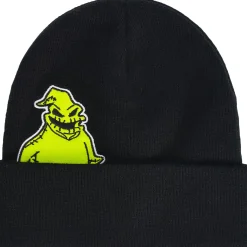 Shop Black Embroidered Oogie Boogie Acrylic Knit Beanie - The Nightmare Before Christmas Hats
