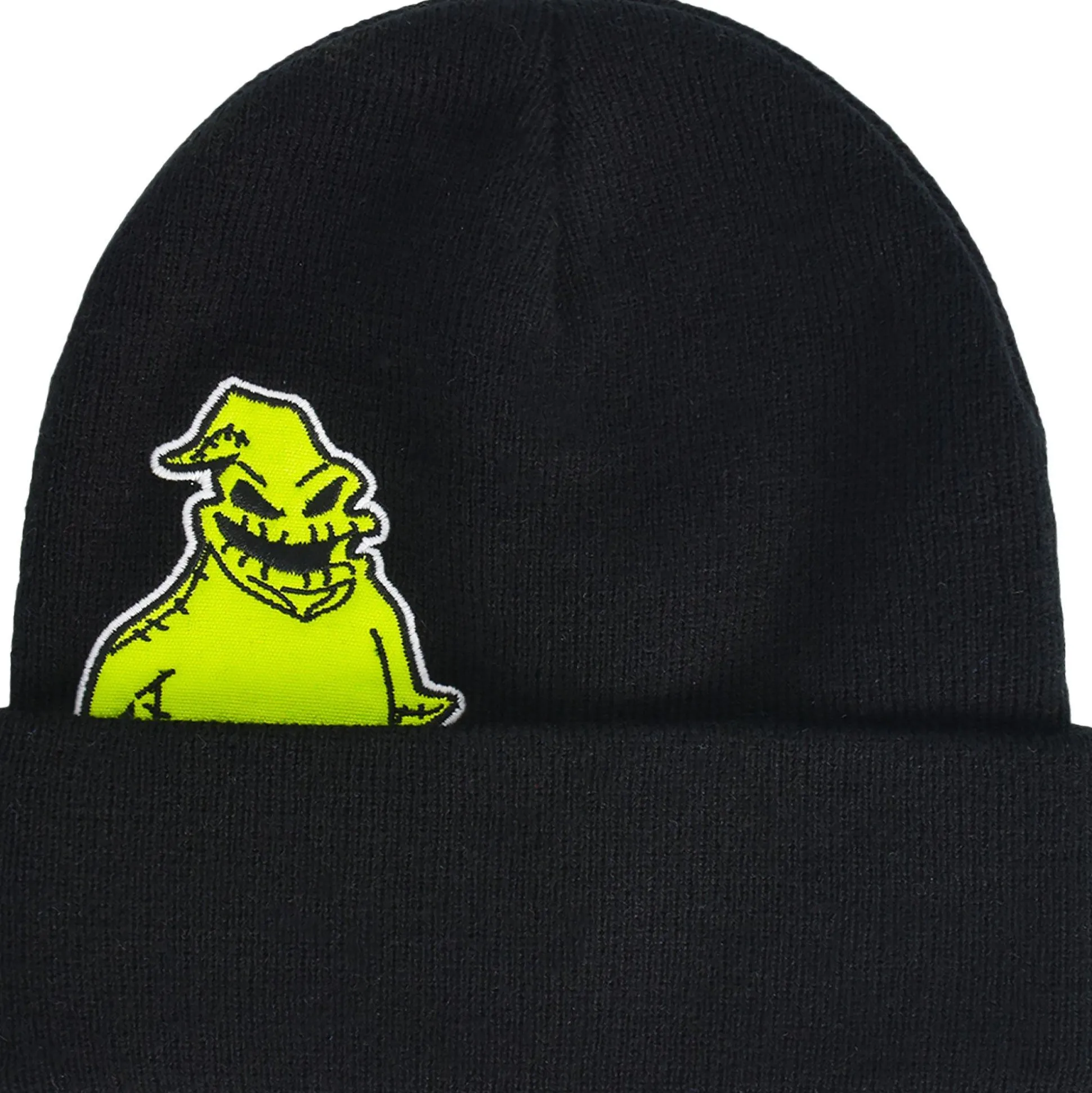 Shop Black Embroidered Oogie Boogie Acrylic Knit Beanie - The Nightmare Before Christmas Hats