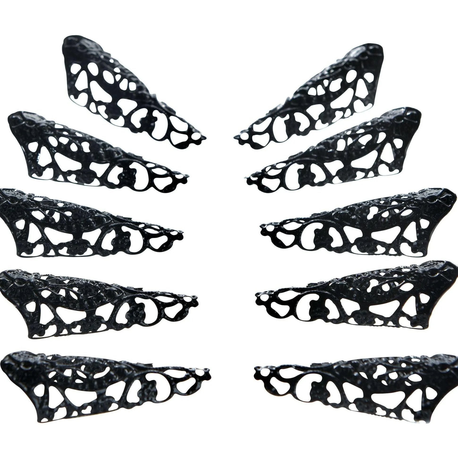 Shop Black Filigree Nails 10Ct Makeup