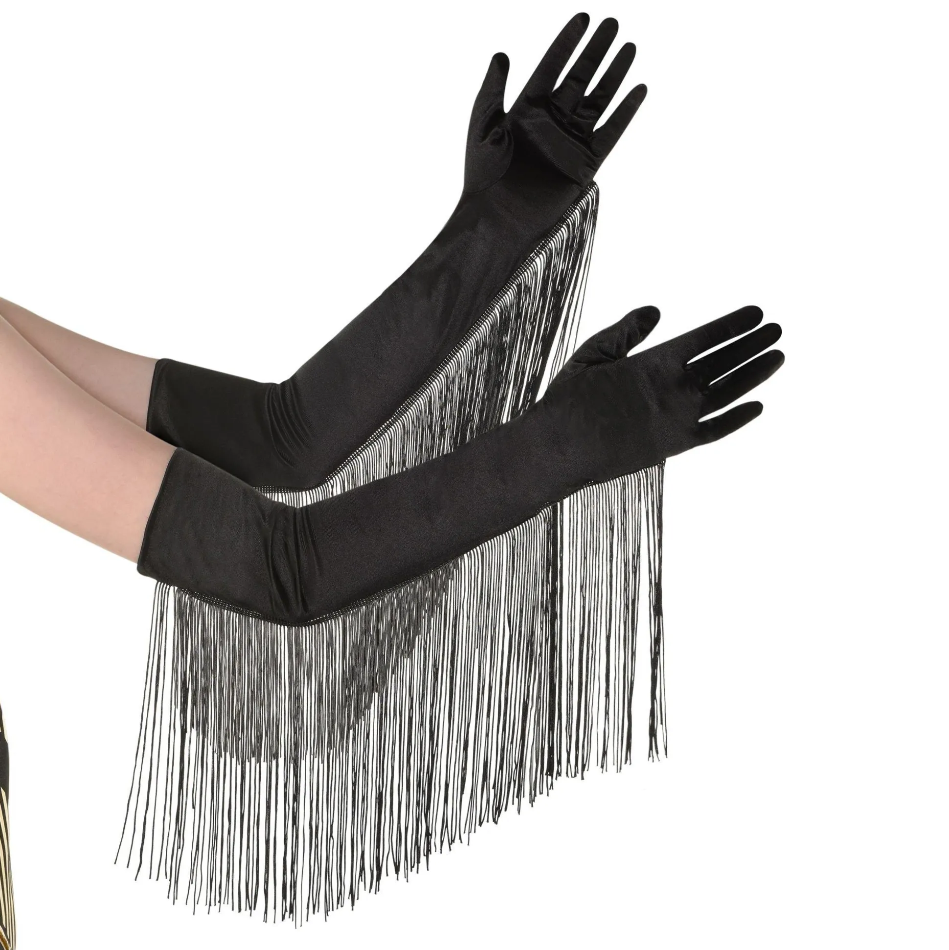 Outlet Black Fringe Elbow Gloves Gloves