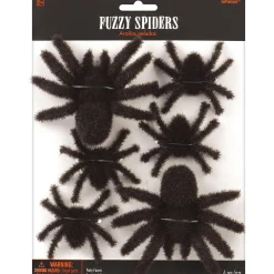 Party City Black Fuzzy Spiders 6Ct| Spiders & Webbing