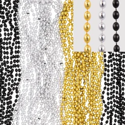 New Black, Gold & Silver Bead Necklaces 50Ct Jewelry