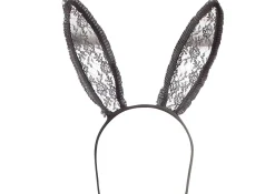 Cheap Black Lace Bunny Ears Headbands, Tails