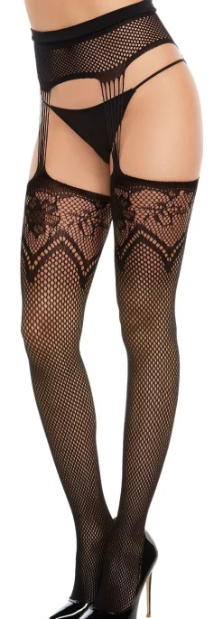 Best Black Lace Pantyhose For Adults With Suspender Garter Tights