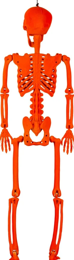 Party City Black Light Reactive Flocked Skeleton Hanging Decoration, 36In| Skeletons