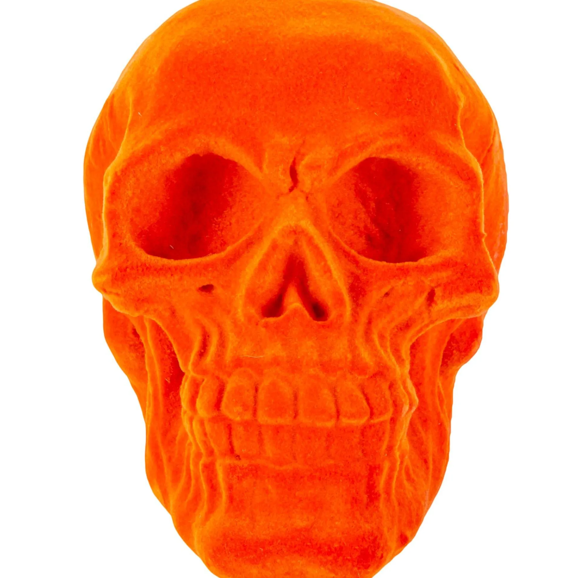 Party City Black Light Reactive Flocked Skull Decoration, 3.46In| Skeletons