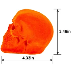 Party City Black Light Reactive Flocked Skull Decoration, 3.46In| Skeletons