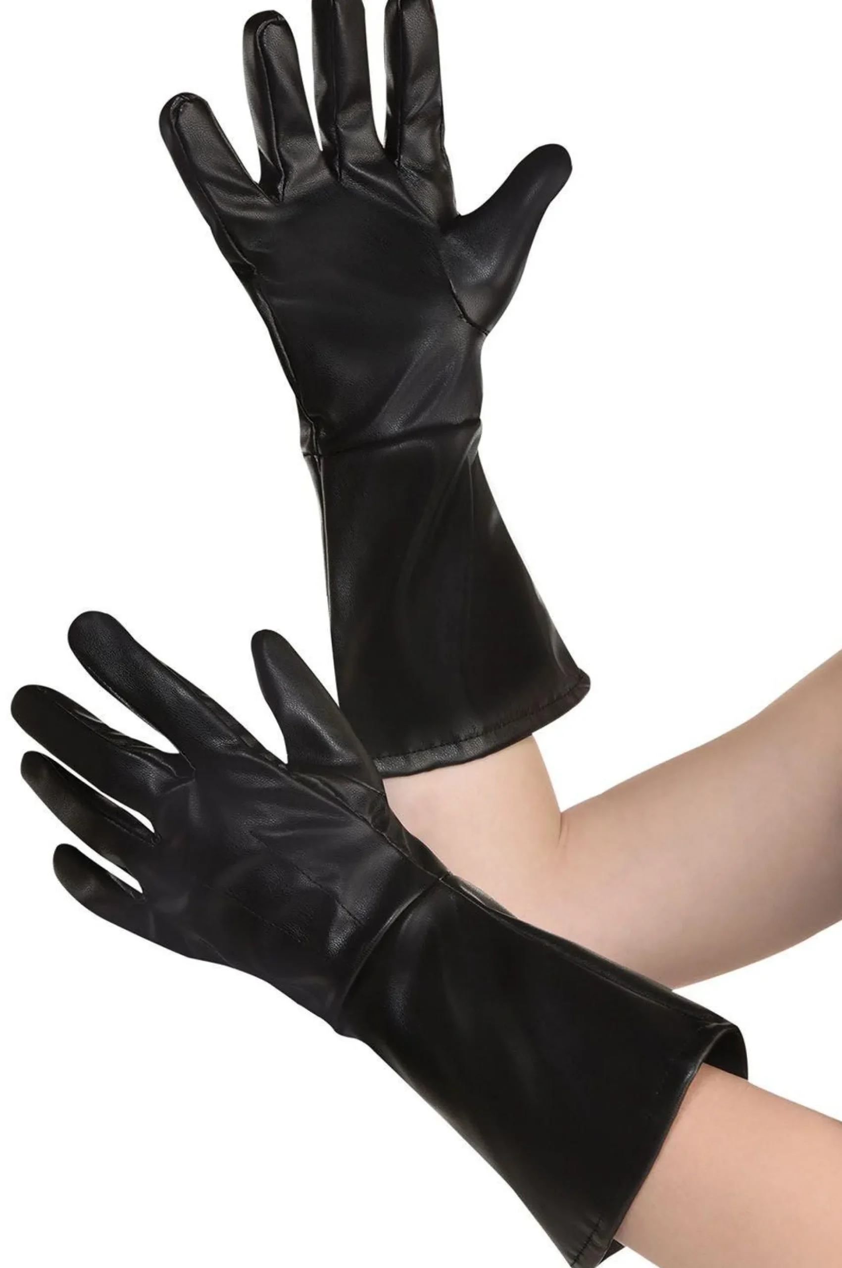 Clearance Black Long Leather Gloves For Kids Gloves