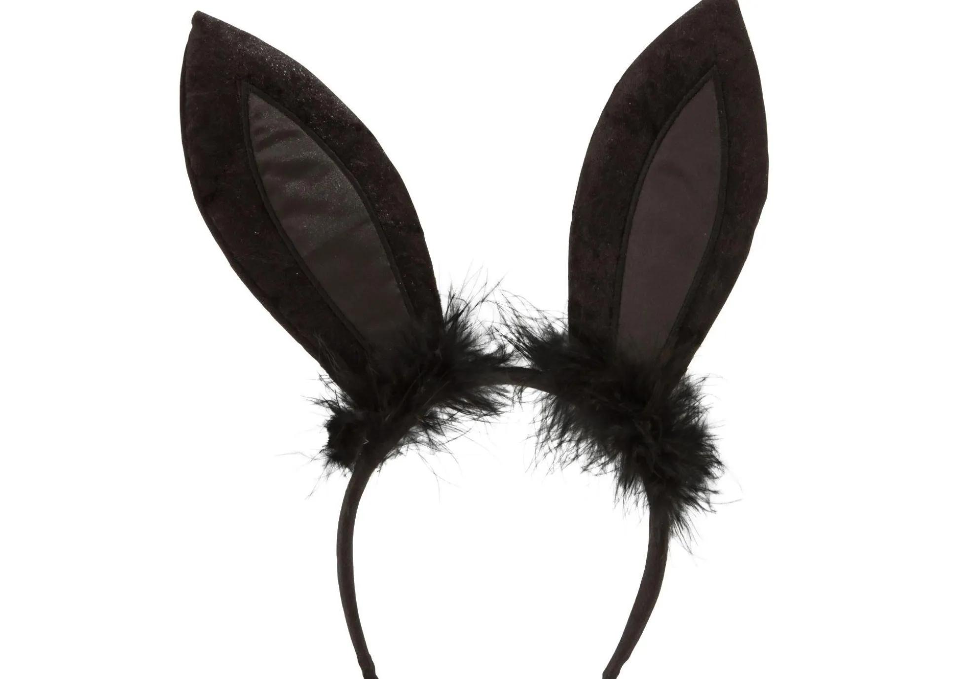 Online Black Marabou Bunny Ears Headbands, Tails