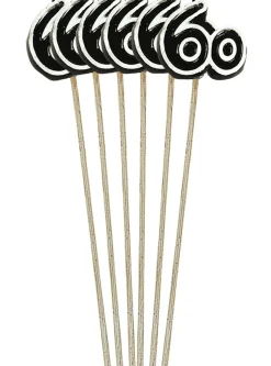 Hot Black Number 60 Birthday Toothpick Candles 6Ct Baking Supplies