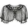 Best Sale Black 20S Fancy Sheer Capelet Capes, Robes