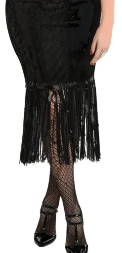 Outlet Black Sequin Roaring 20S High-Waisted Flapper Midi Skirt For Adults Tutus, Skirts