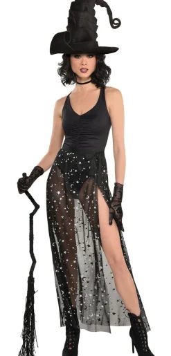 Fashion Black Sheer Celestial Skirt For Adults Tutus, Skirts