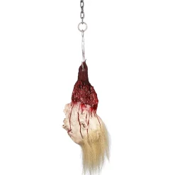 Party City Blonde Severed Head Latex & Vinyl Hanging Decoration, 7.75In X 23.25In| Get Axed