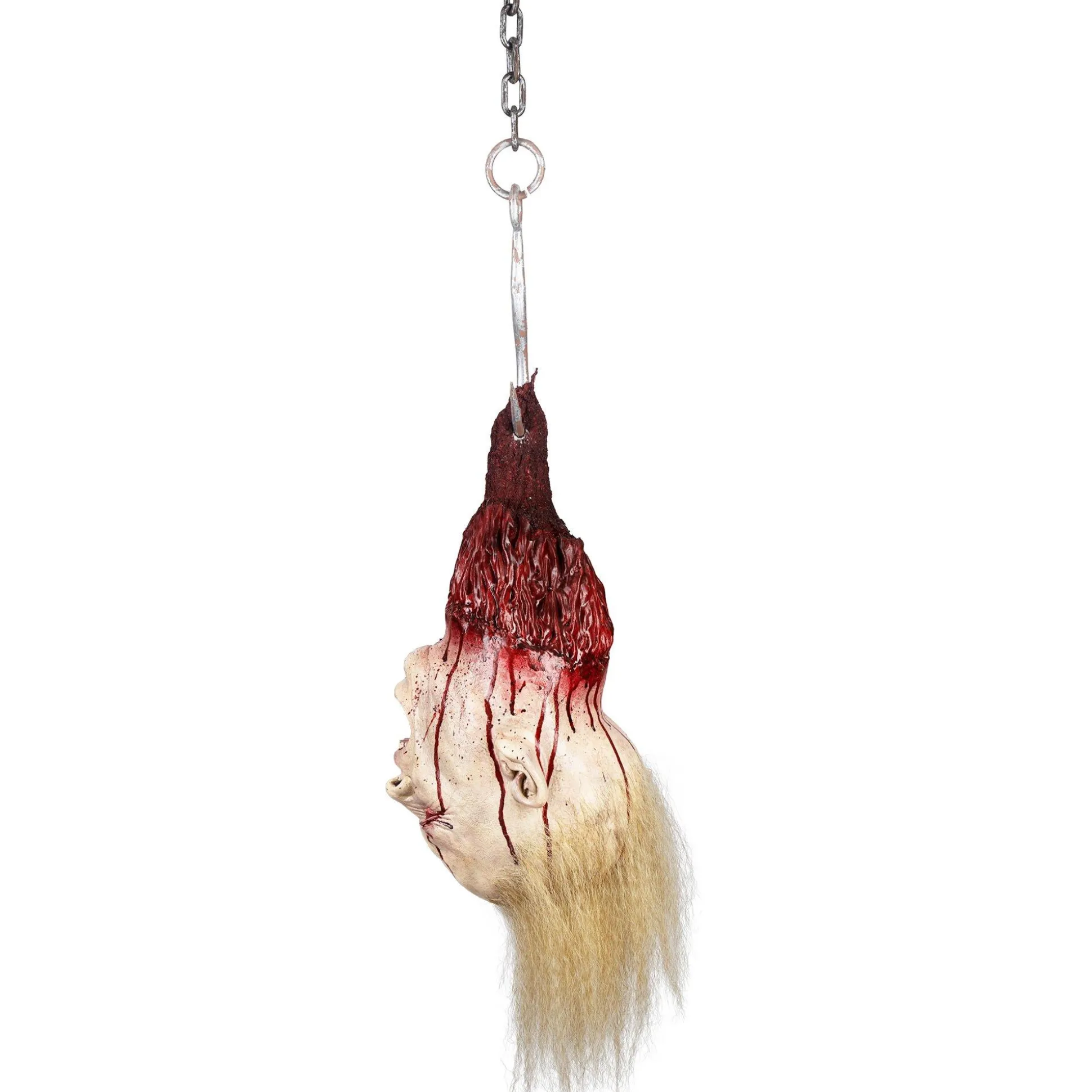 Party City Blonde Severed Head Latex & Vinyl Hanging Decoration, 7.75In X 23.25In| Chop Shop
