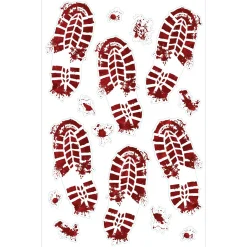 Party City Bloody Footprints Vinyl Cling Decals, 15Pc| Decorations