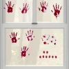 Party City Bloody Hand Print Wall Decals 19Pc| Window & Wall Décor