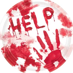 Party City Bloody Hands Dinner Plates 18Ct| Get Axed