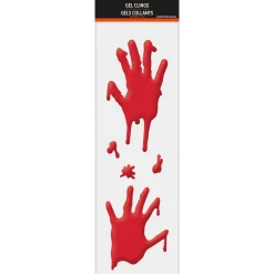 Party City Bloody Hands Gel Cling Decals 5Ct - Asylum| Decorations