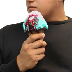 Party City Bloody Peppermint Ice Cream Cone Latex Prop, 3.5In X 7In| Creepy Carnival