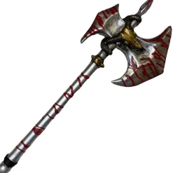 Discount Bloody Silver Battle Axe, 31.5In - High-Density Foam Prop Weapons