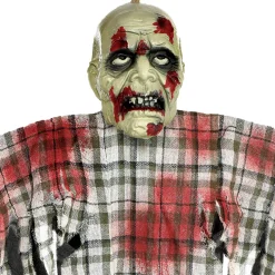 Party City Bloody Zombie In Plaid Fabric & Plastic Hanging Decoration, 48In| Hanging Decorations