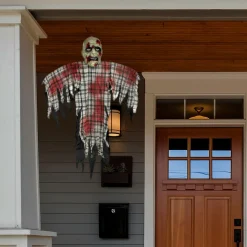 Party City Bloody Zombie In Plaid Fabric & Plastic Hanging Decoration, 48In| Hanging Props