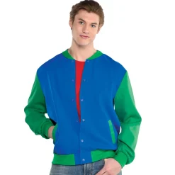 Discount Blue & Green Varsity Jacket For Adults Men Decades